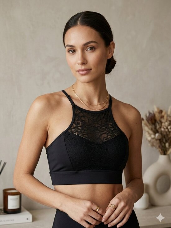 Kiki De Montparnasse Other - Kiki de Montparnasse Athleisure Black Lace Bra Top R19-BR-011 Small NWT